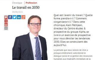 "Le travail en 2030", Chronique d'Alain Petitjean sur actuEL-RH
