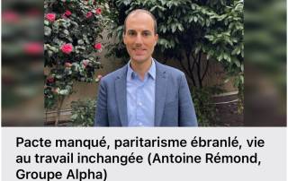 "Pacte manqué, paritarisme ébranlé, vie au travail inchangée", une analyse d'Antoine Rémond sur News Tank RH