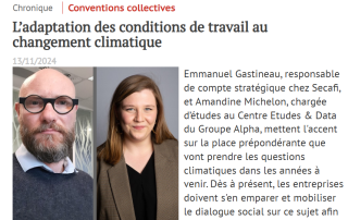 L’adaptation des conditions de travail au changement climatique